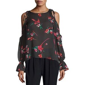 Joie - Floral Cold Shoulder Top - Size Small